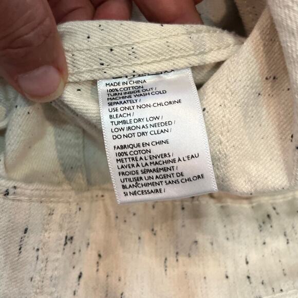 Urban Outfitters BDG White Heathered Denim Jacket Size Small Black Confetti - Picture 4 of 6